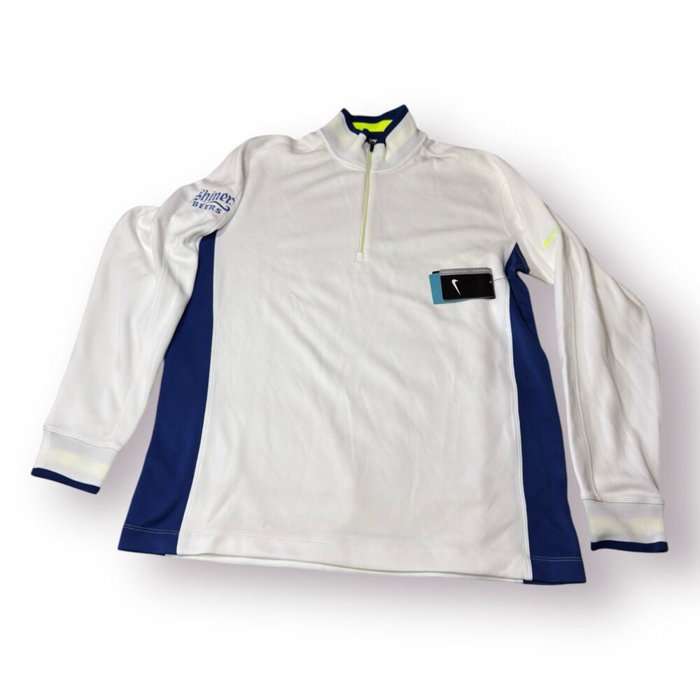 Nike Golf Sweatshirt Shiner Beers‎ Mens Medium Quarter Zip Performance Dri Fit